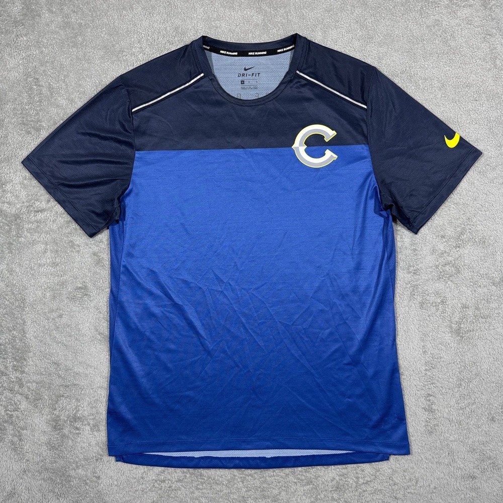 Nike Shirt Mens Medium Blue Chicago Marathon Bank America 2019 Running Jersey *